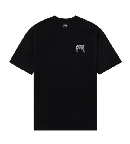 REVENGE EMBROIDERED BASIC TEE BLACK/WHITE