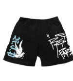 Revenge Graffiti Dove Shorts Black