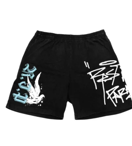Revenge Graffiti Dove Shorts Black