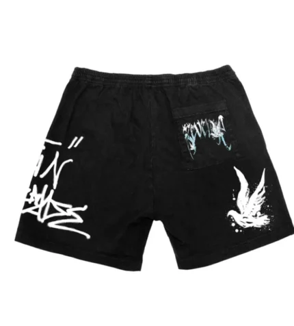 Revenge Graffiti Dove Shorts Black