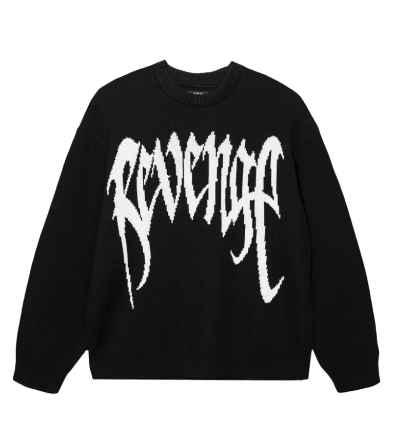 Revenge Arch Logo Knit Sweater Black/White Revenge Arch Logo Knit Sweater Black/White