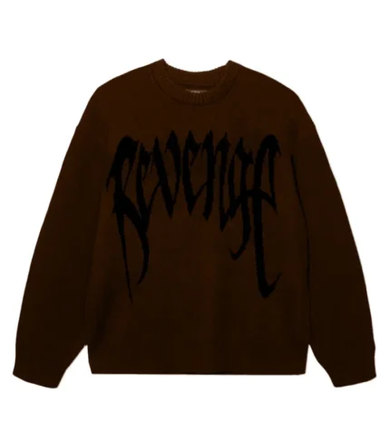 Revenge Arch Logo Knit Sweater Brown/Black