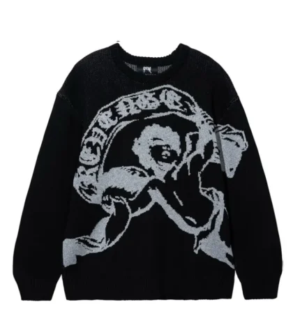 Revenge Cherub Knit Sweater Black/Grey